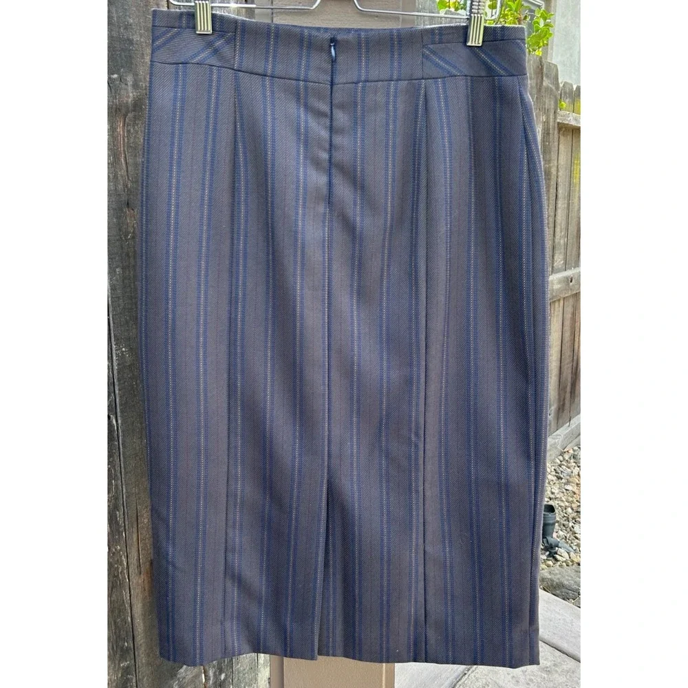 Pendleton Womens 10 Virgin Wool Pencil Skirt Brown Stripe Made in USA NWT